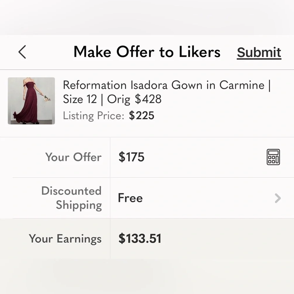 Reformation NWOT Isadora Gown in Carmine | Size 12 | Orig $428